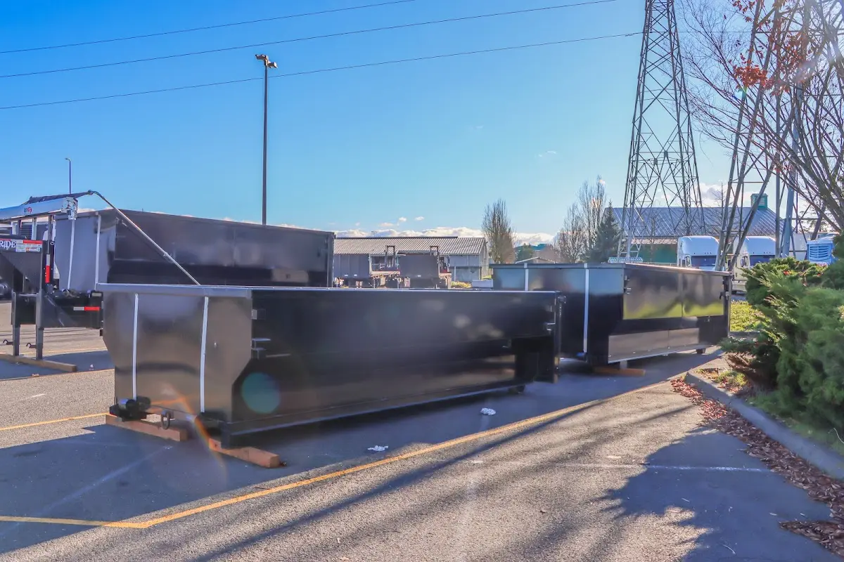 Roll-off dumpster ready for waste disposal at job site for Cleanout Dumpster Rental in Lexington